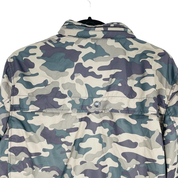Forever 21 Mens Small Camo Print Packable Pullover Rain Jacket Hood in Collar - Picture 5 of 6